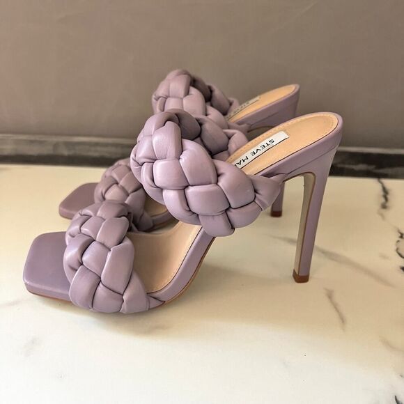 Steve Madden Kenley Lavender Purple Woven Heels Size 7 - Picture 6 of 10